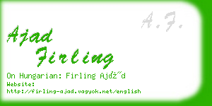ajad firling business card